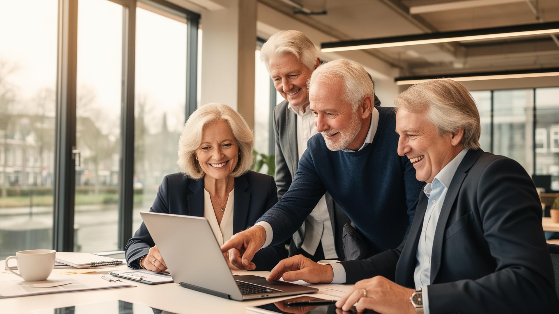 Ervaren professionals in een modern kantoor in Nederland
